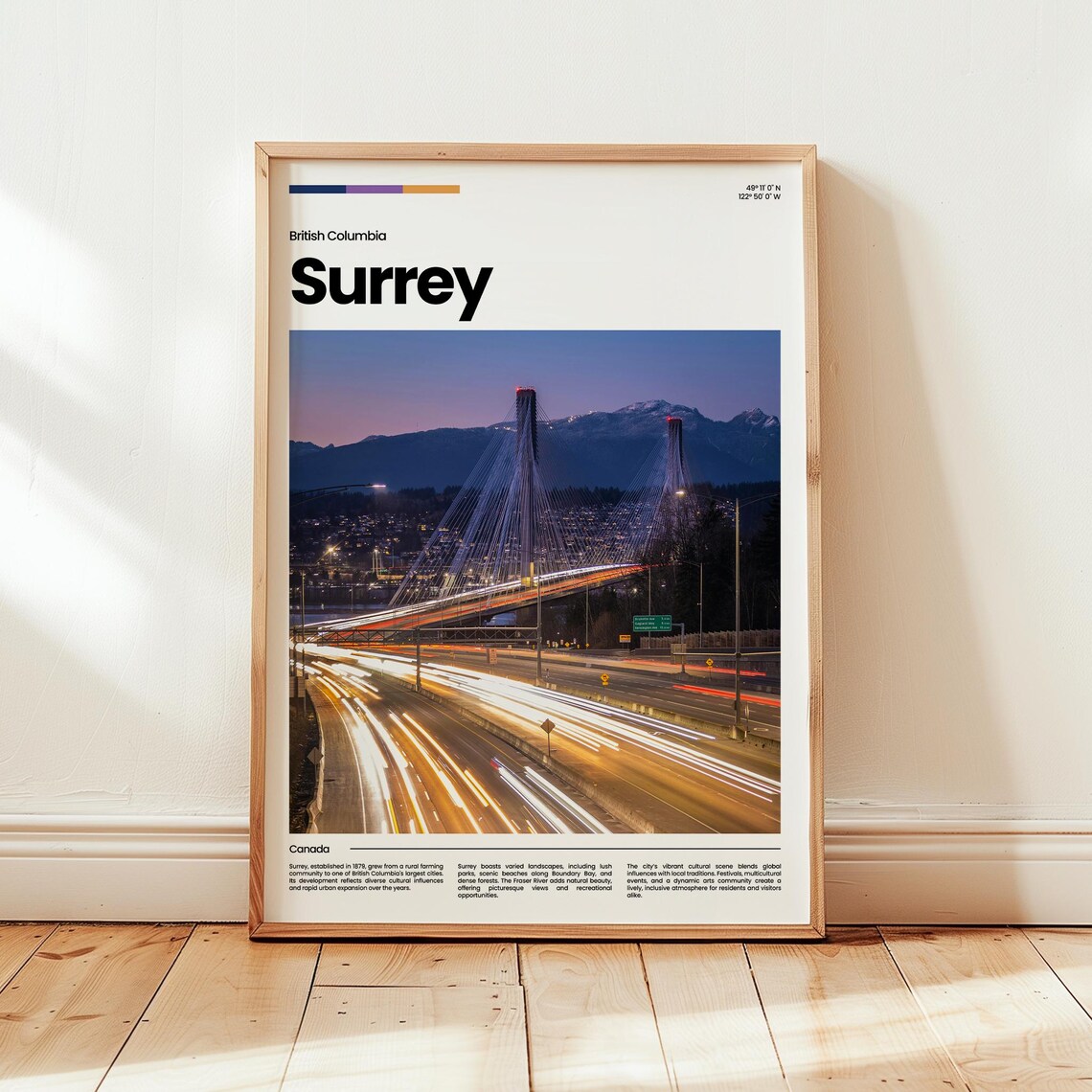 Surrey Poster Print Photo Wall Art Canada Travel Gift