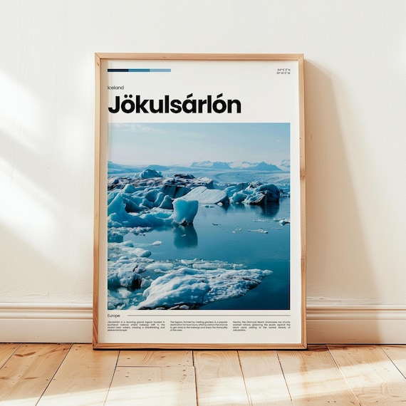 Jokulsarlon Iceland Glacier Lagoon Icebergs Photo Travel Wall Art