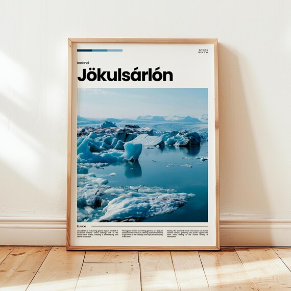 Jokulsarlon Poster Print Photo Wall Art Iceland Travel Gift