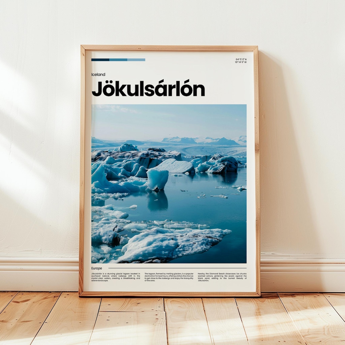Jokulsarlon Iceland Glacier Lagoon Icebergs Photo Travel Wall Art