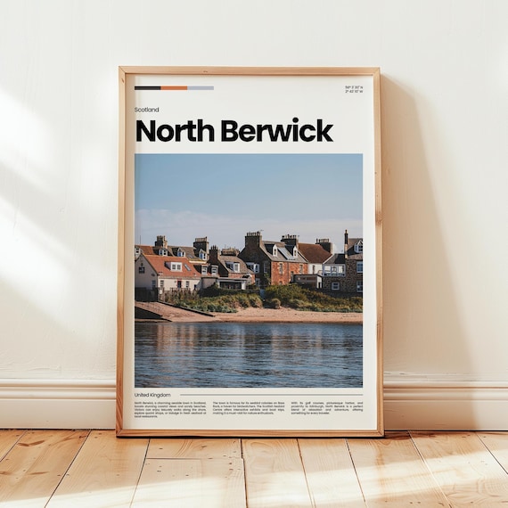 North Berwick Scotland Seaside Town Houses Photo Travel Poster