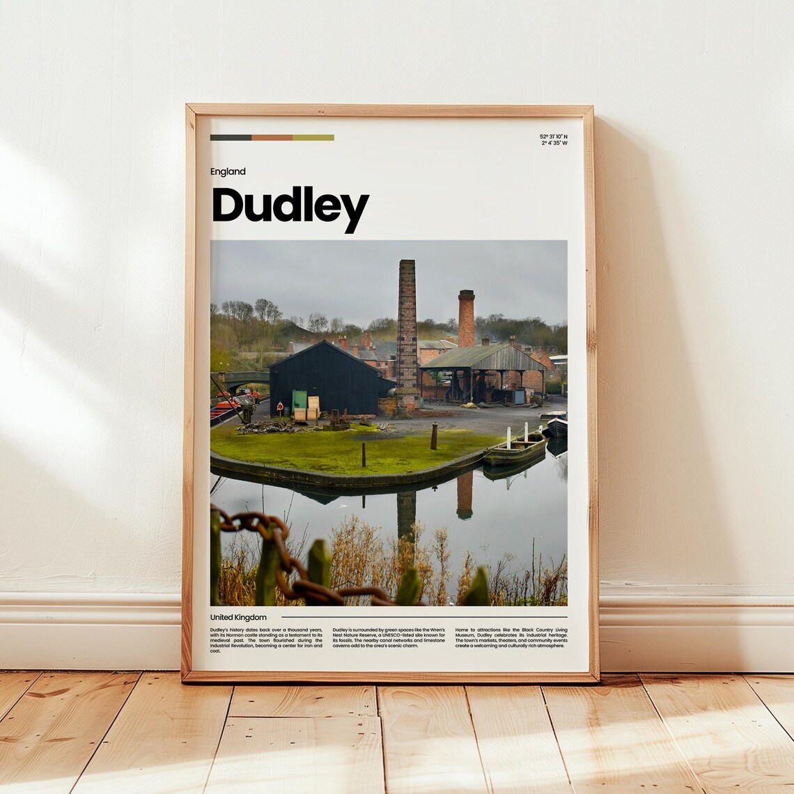 Dudley England Travel Photo Canal Industrial Heritage Poster
