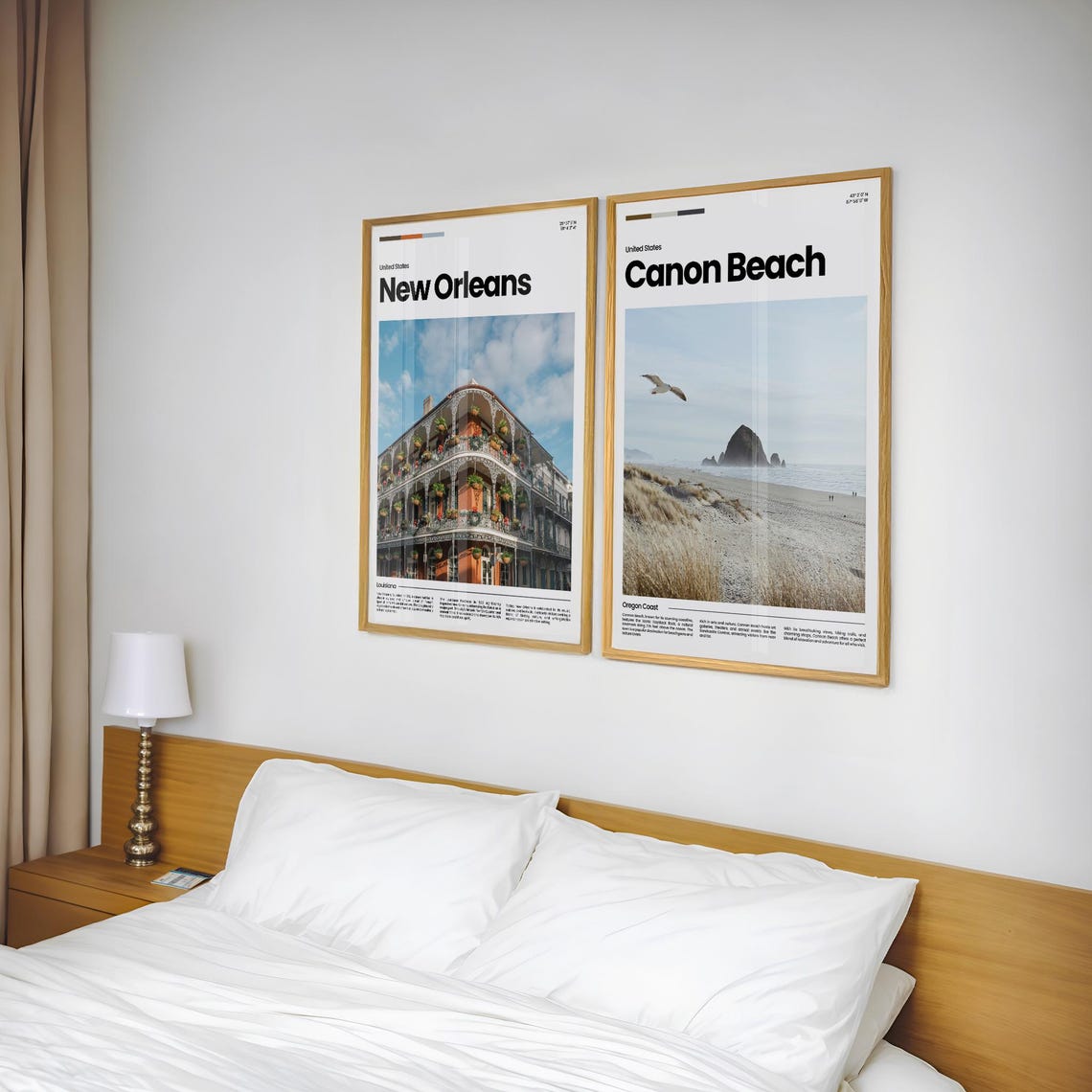 Canon Beach Oregon Haystack Rock Seagull Dunes Coastline Poster - Image 2