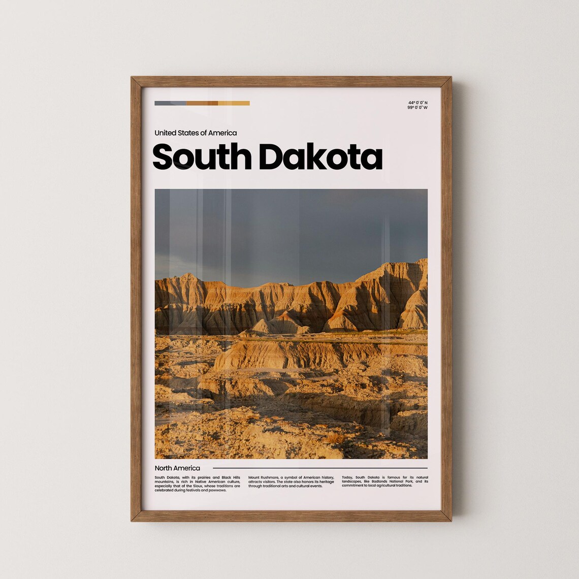 South Dakota Badlands Golden Rock Formations Scenic Sunset Poster