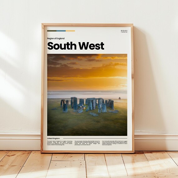 South West Poster Print Photo Wall Art England Travel Gift