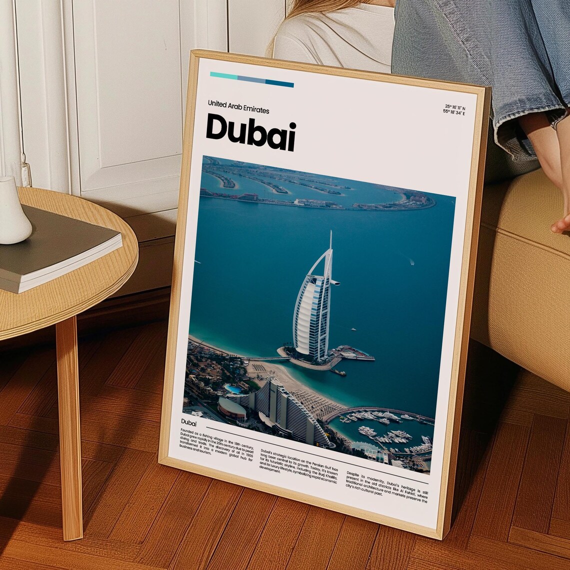 Dubai UAE Burj Al Arab Aerial Seaside Travel Photography Poster - Image 3