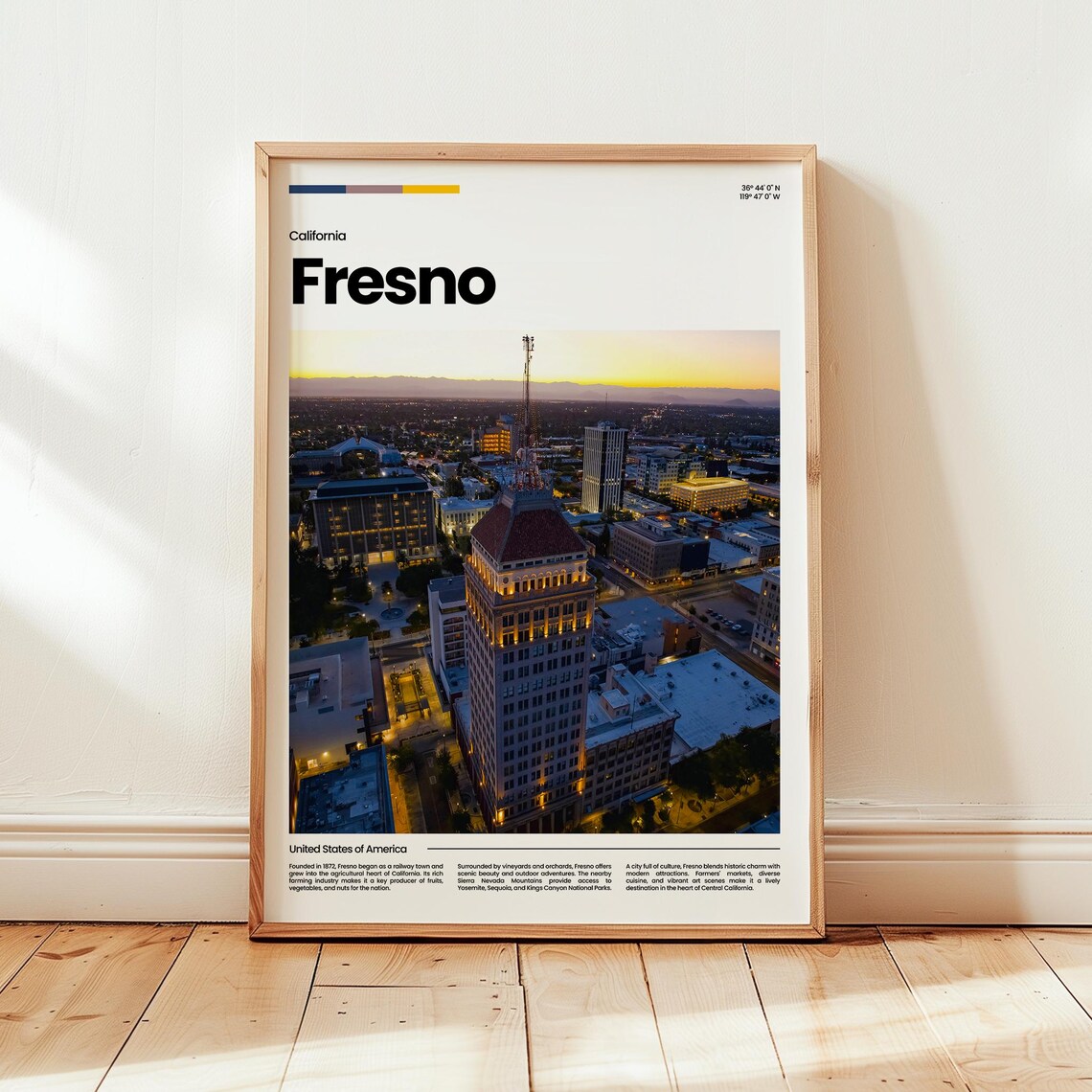 Fresno Poster Print Photo Wall Art Travel Gift