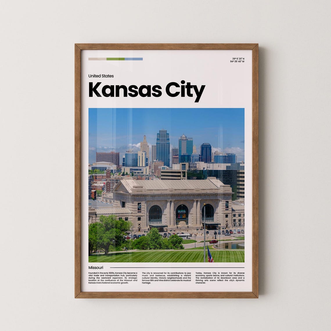 Kansas City Travel Poster Kansas City Poster Kansas City Photo Poster Kansas City Art Print Missouri Poster Travel Gift