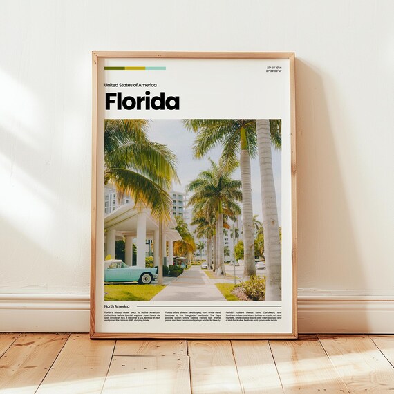 Florida Poster Print Photo Wall Art United States Travel Gift