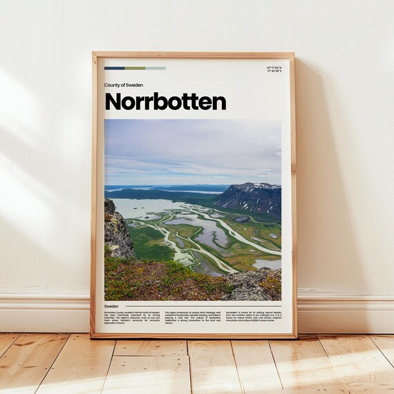 Norrbotten Sweden Arctic River Delta Aerial Photo Landscape Poster