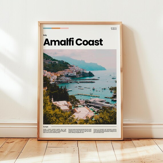 Amalfi Coast Poster Print Photo Wall Art Italy Travel Gift