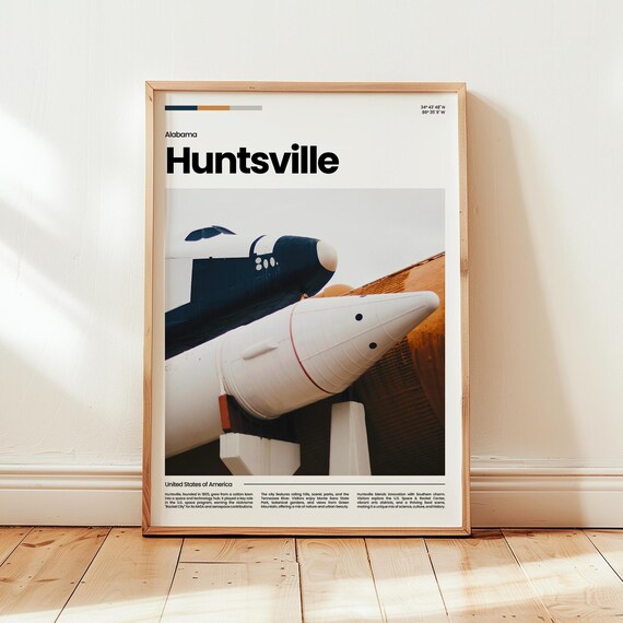 Huntsville Poster Print Photo Wall Artalabama Posteralabama Travel Gift