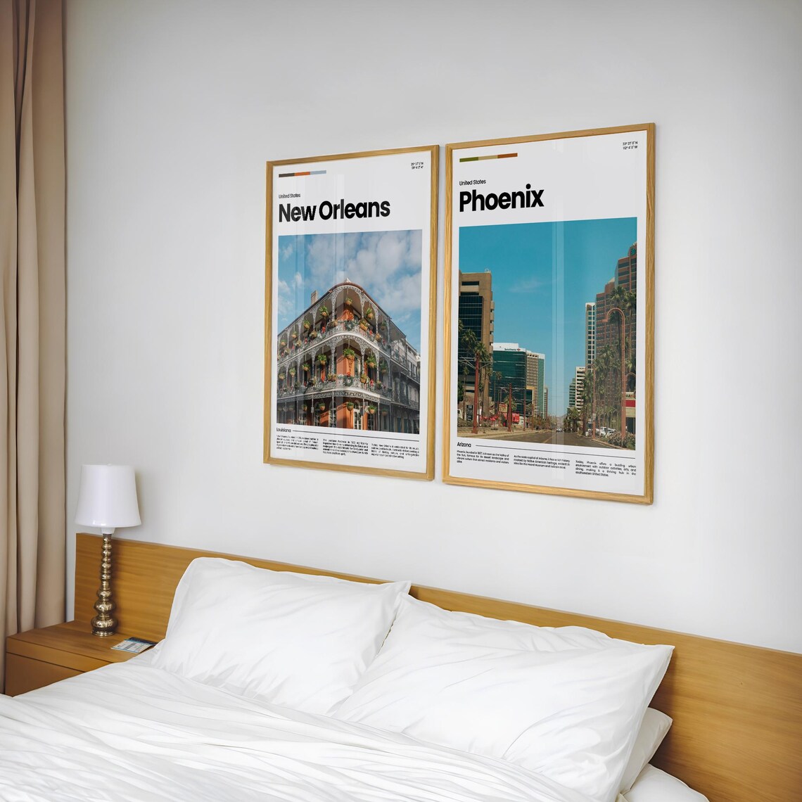 Phoenix Arizona Downtown Skyscrapers Palm Street Sunny City Poster - Image 2