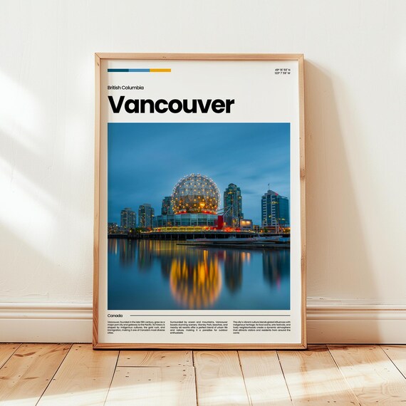 Vancouver Poster Print Photo Wall Art Canada Travel Gift