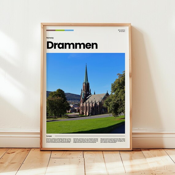 Drammen Poster Print Photo Wall Art Norway Travel Gift