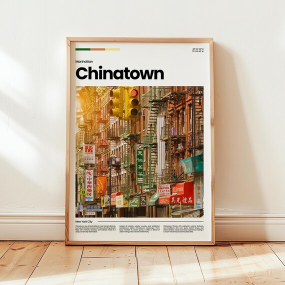 Chinatown Poster Print Photo Wall Art New York Travel Gift
