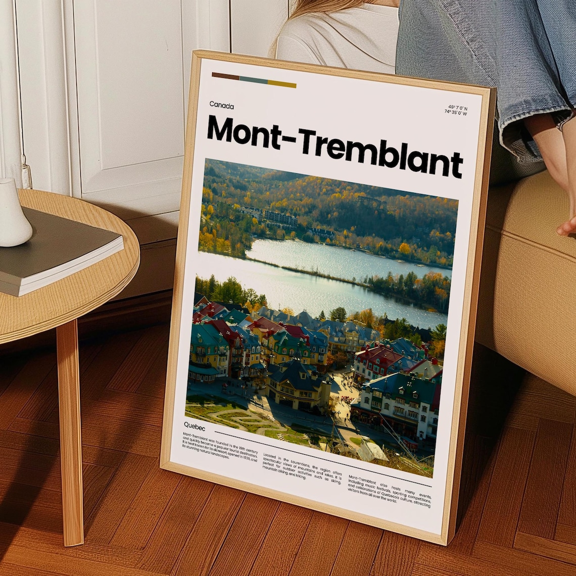 Mont-Tremblant Ski Resort Village Lake Autumn Quebec Travel Poster - Image 3