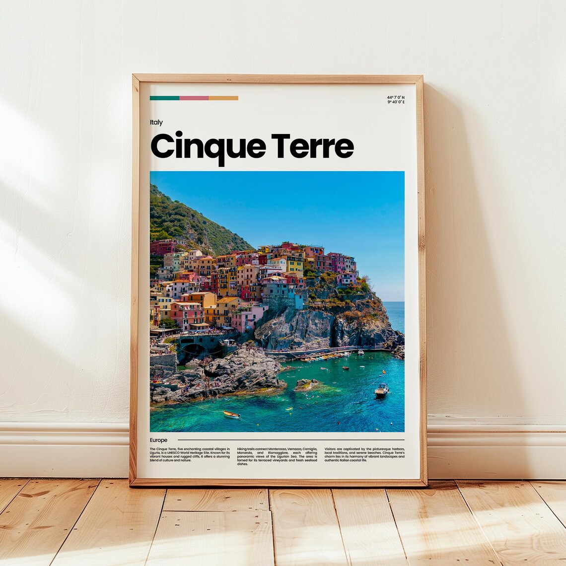 Cinque Terre Poster Print Photo Wall Art Italy Travel Gift