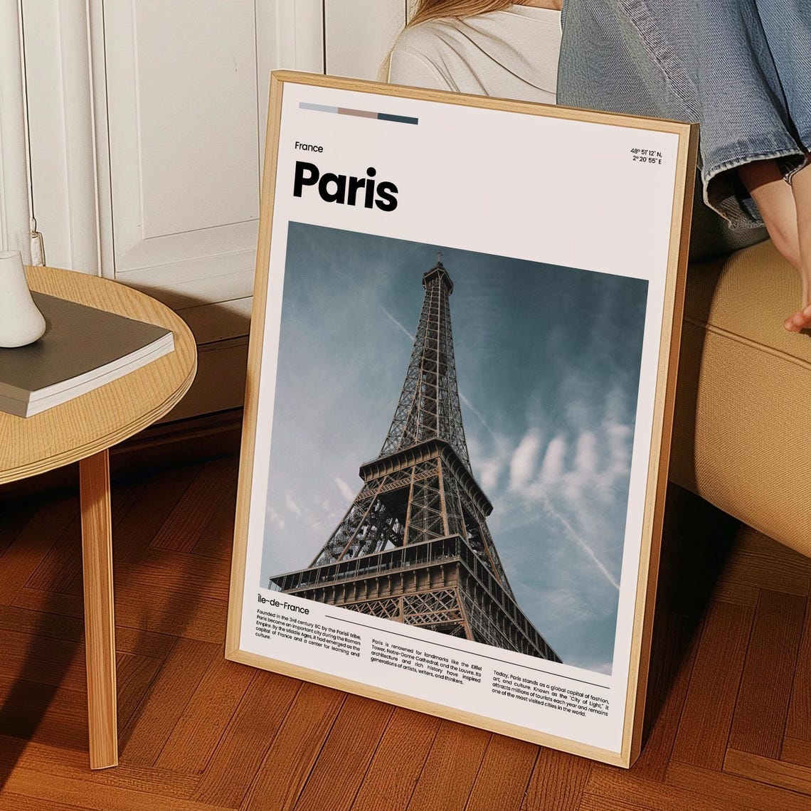 Paris France Eiffel Tower Classic Iconic Landmark Travel Poster - Image 3