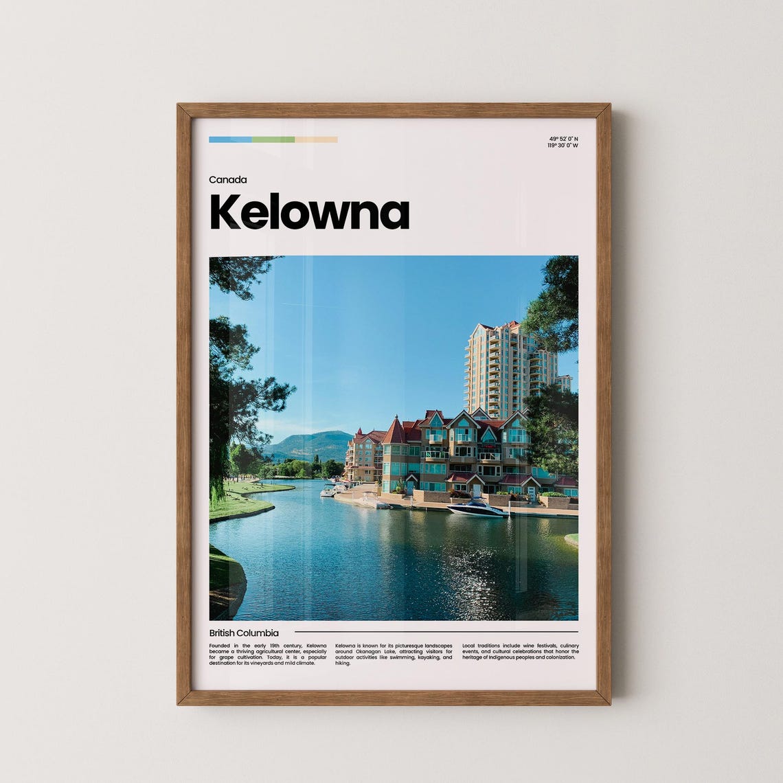 Kelowna Travel Poster Kelowna Poster Kelowna Photo Poster Kelowna Art Print Canada Poster Canada Travel Poster Travel Gift