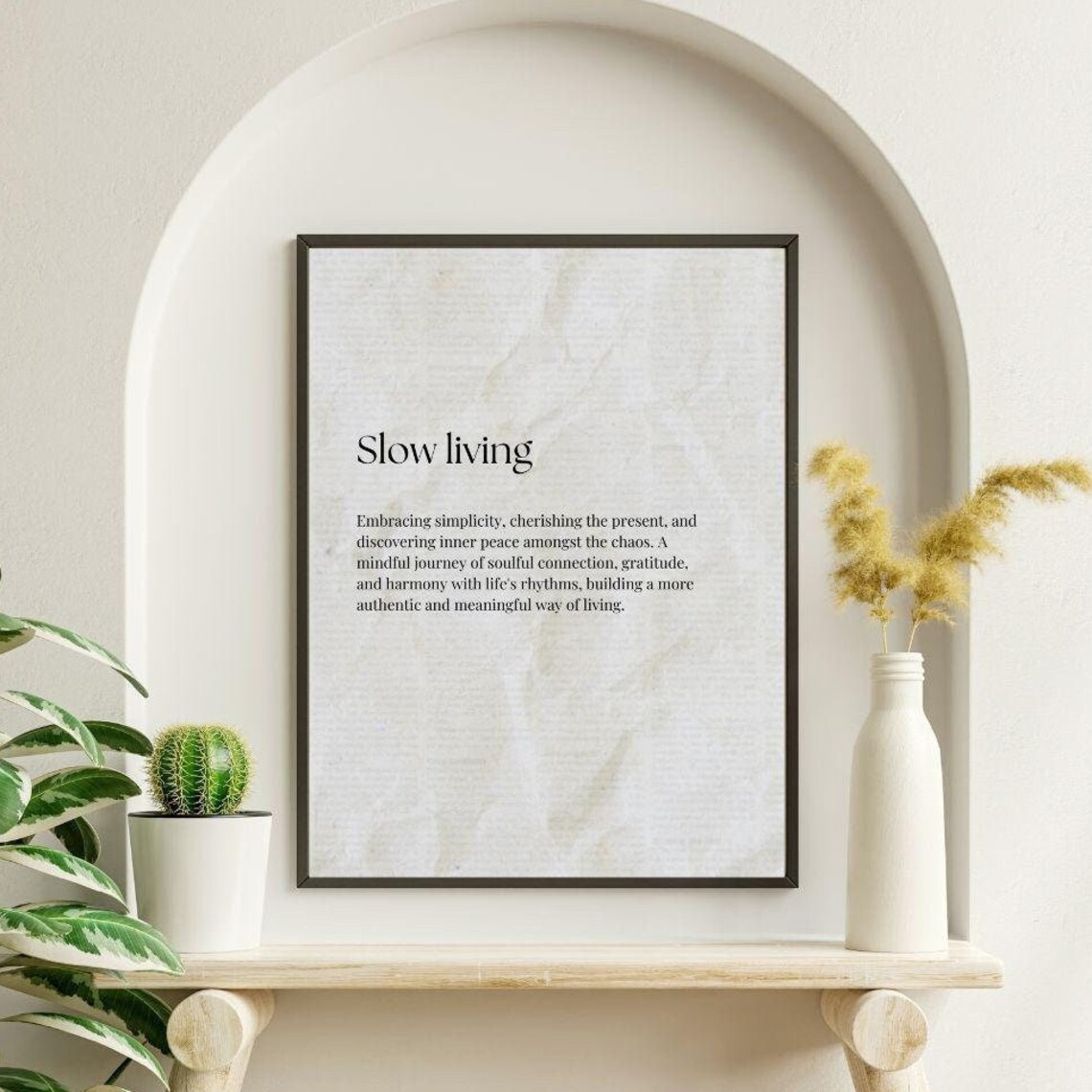 Slow Living Manifest Wall Art Decor Gift