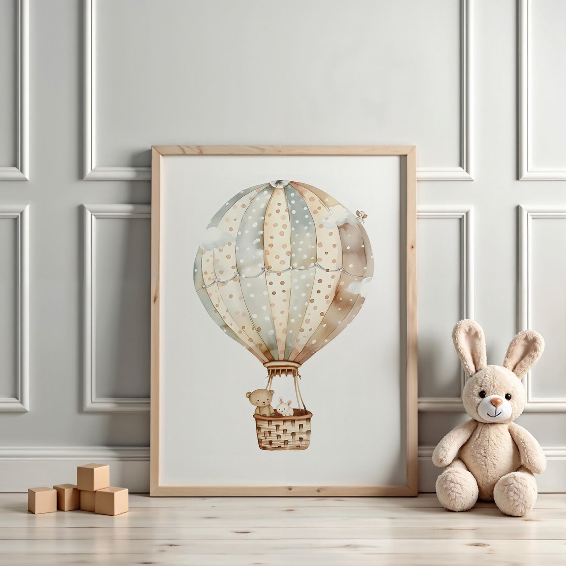 Whimsical Hot Air Balloon Ride Teddy Bunny Adventure - Image 3