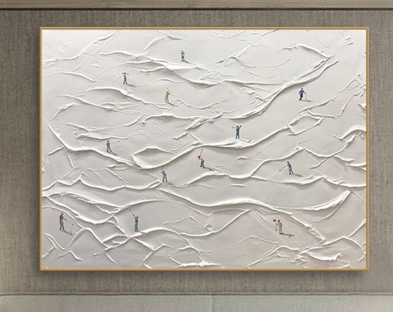 Original Golf Sport Painting On Custom Painting Texture Wall Art Personalized Gift Golfer Gift Painting Art White Texture Art