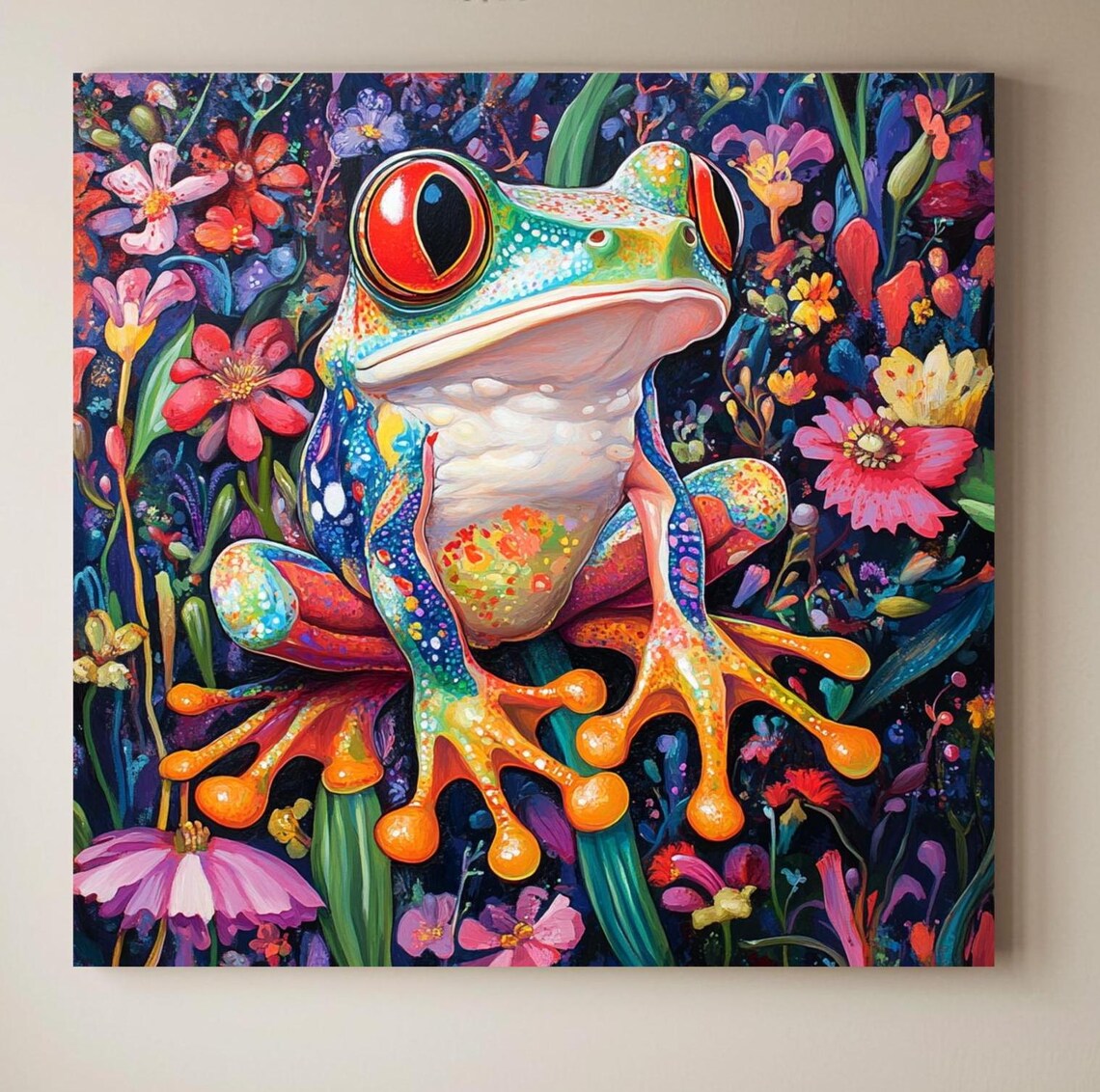 Whimsical Frog Art Print, William Morris Style