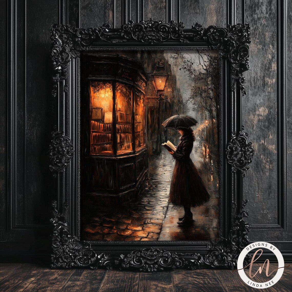 Victorian Woman Reading Dark Academia Art Print - Image 5