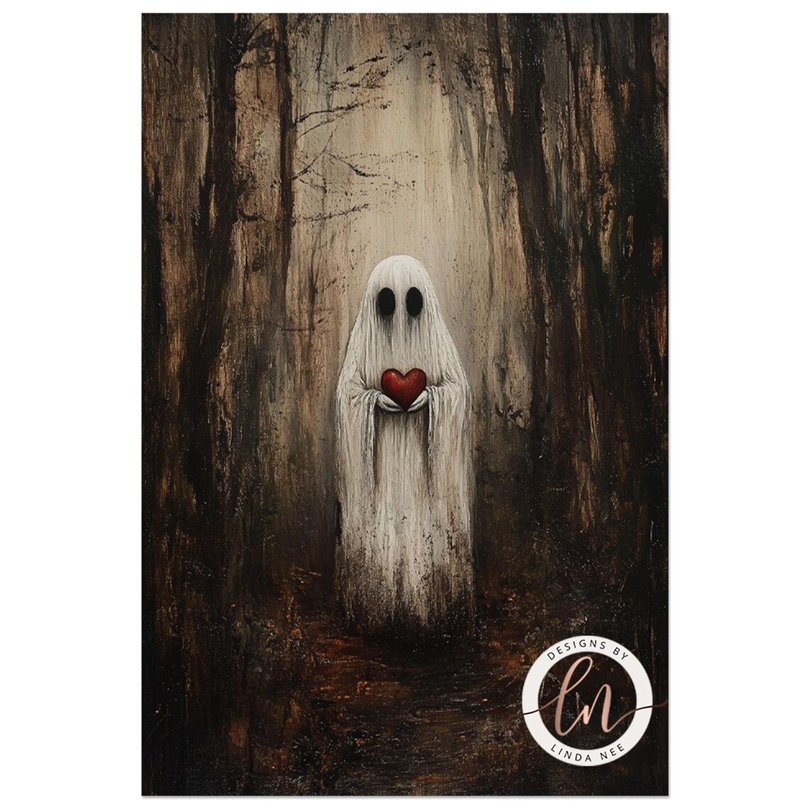 Ghost Holding A Heart, Dark Academia Gothic Poster - Image 4