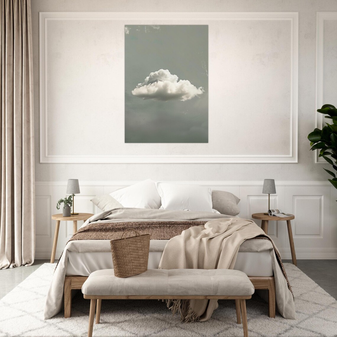 Minimalist Cloud Poster Soft Wall Art In Grey And White Timeless Design For Modern Rooms - Image 7