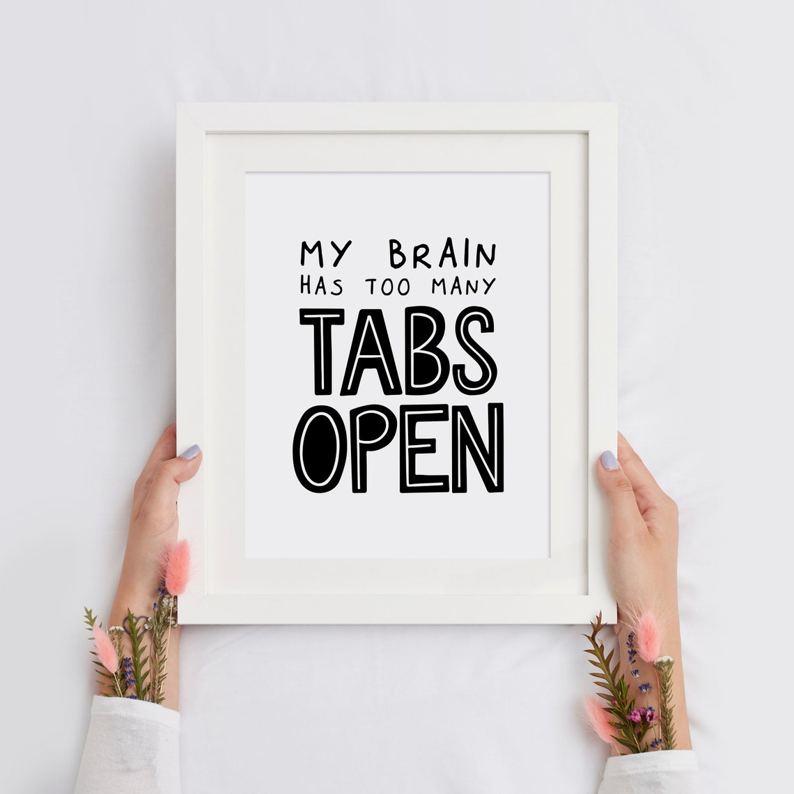 My Brain Has Too Many Tabs Open Funny Office Poster Work Humor - Image 3