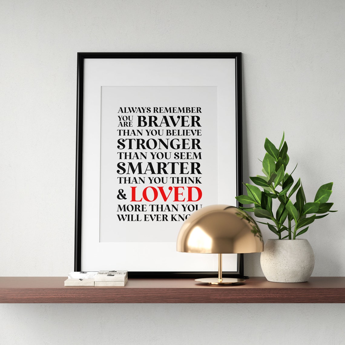 Always Remember You Are Braver Inspirational Kids Quote Poster - Image 3