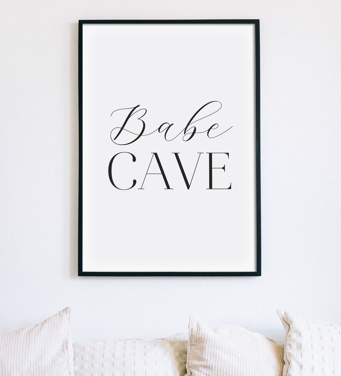 Babe Cave Sign Funny Bedroom Quote Minimalist Typography Poster - Image 3