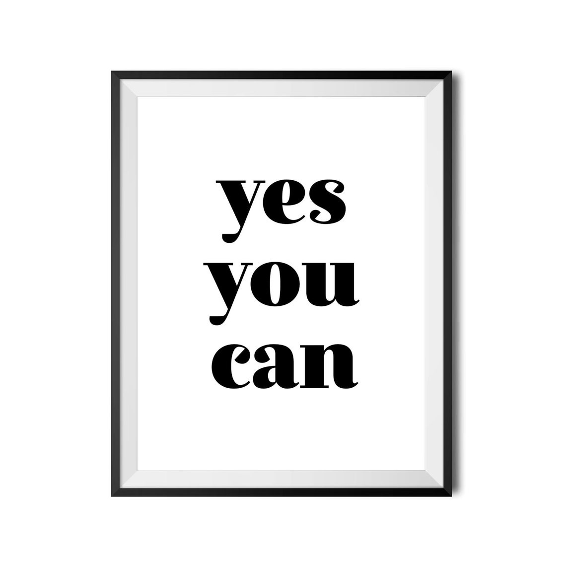 Yes You Can Bold Serif Simple Daily Inspirational Quote Wall Art - Image 4