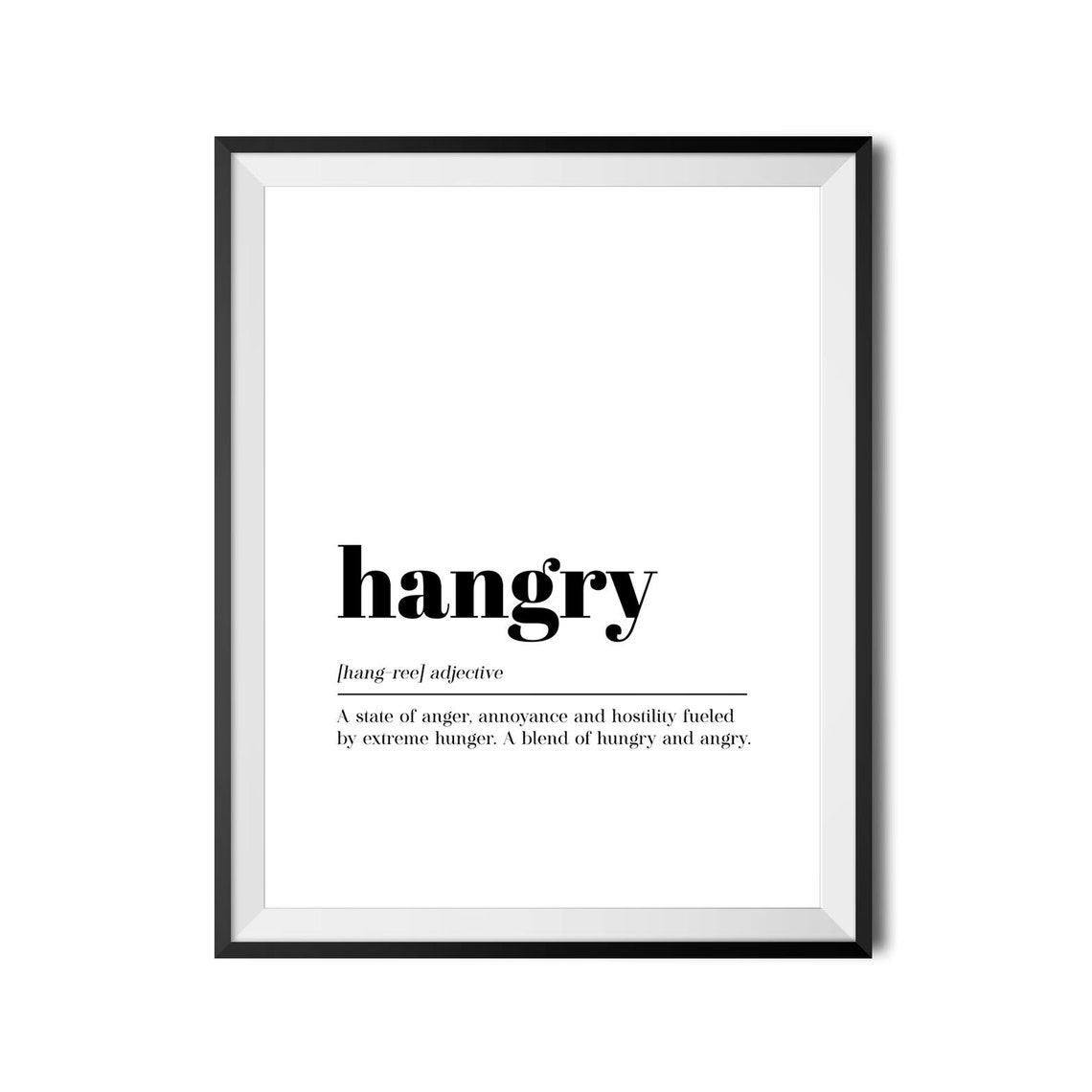 Hangry Funny Dictionary Definition Hungry Angry Typography Poster - Image 4