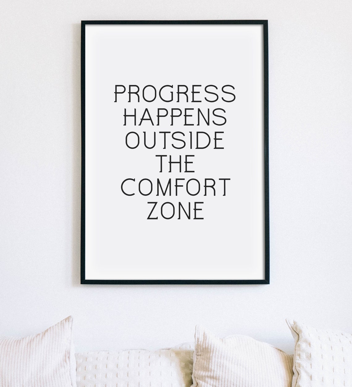 Progress Happens Outside The Comfort Zone Motivational Gym Poster - Image 3