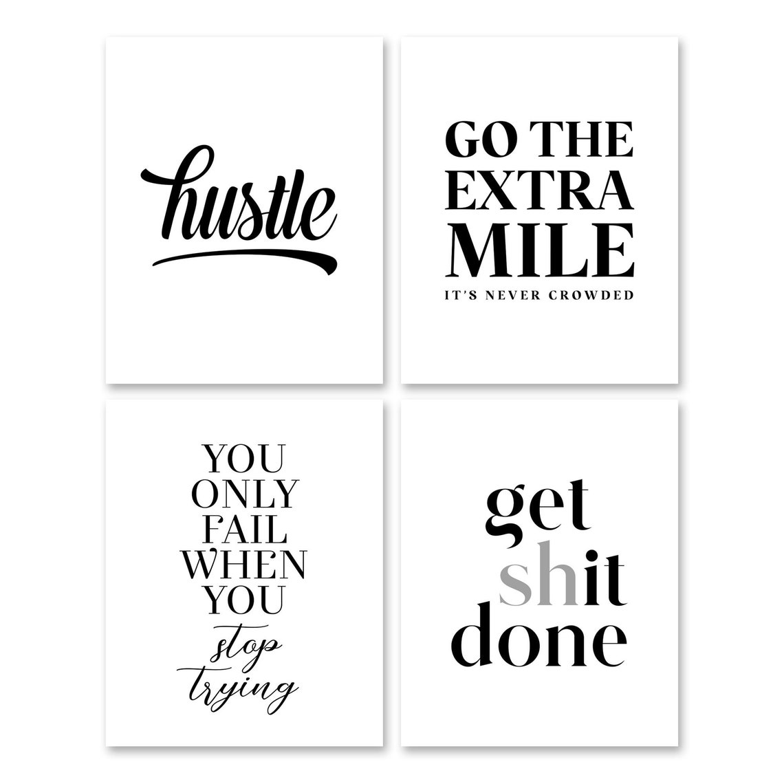 Motivational 16 Poster Bundle Set Minimalist Typography Home Decor - Image 2