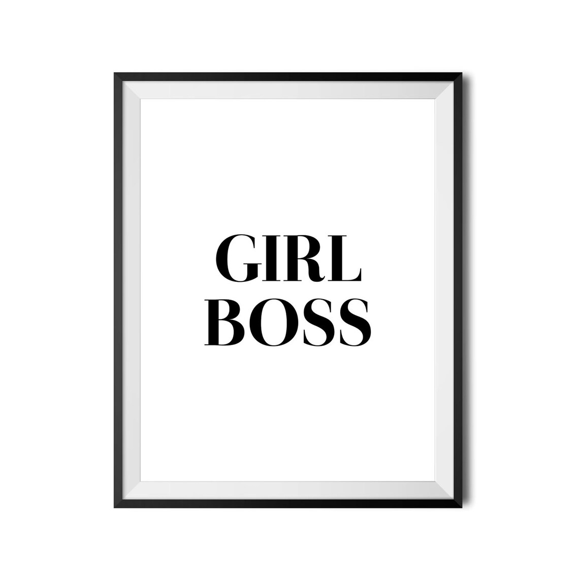 Girl Boss Empowerment Typography Feminist Quote Black White Poster - Image 4