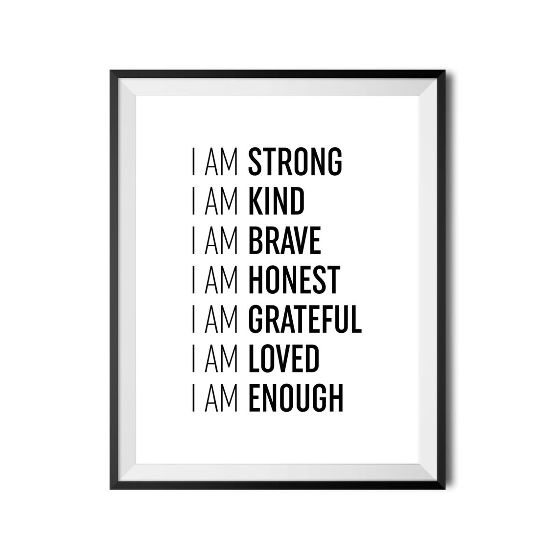 I Am Strong I Am Kind I Am Enough Positive Affirmations Poster - Image 4