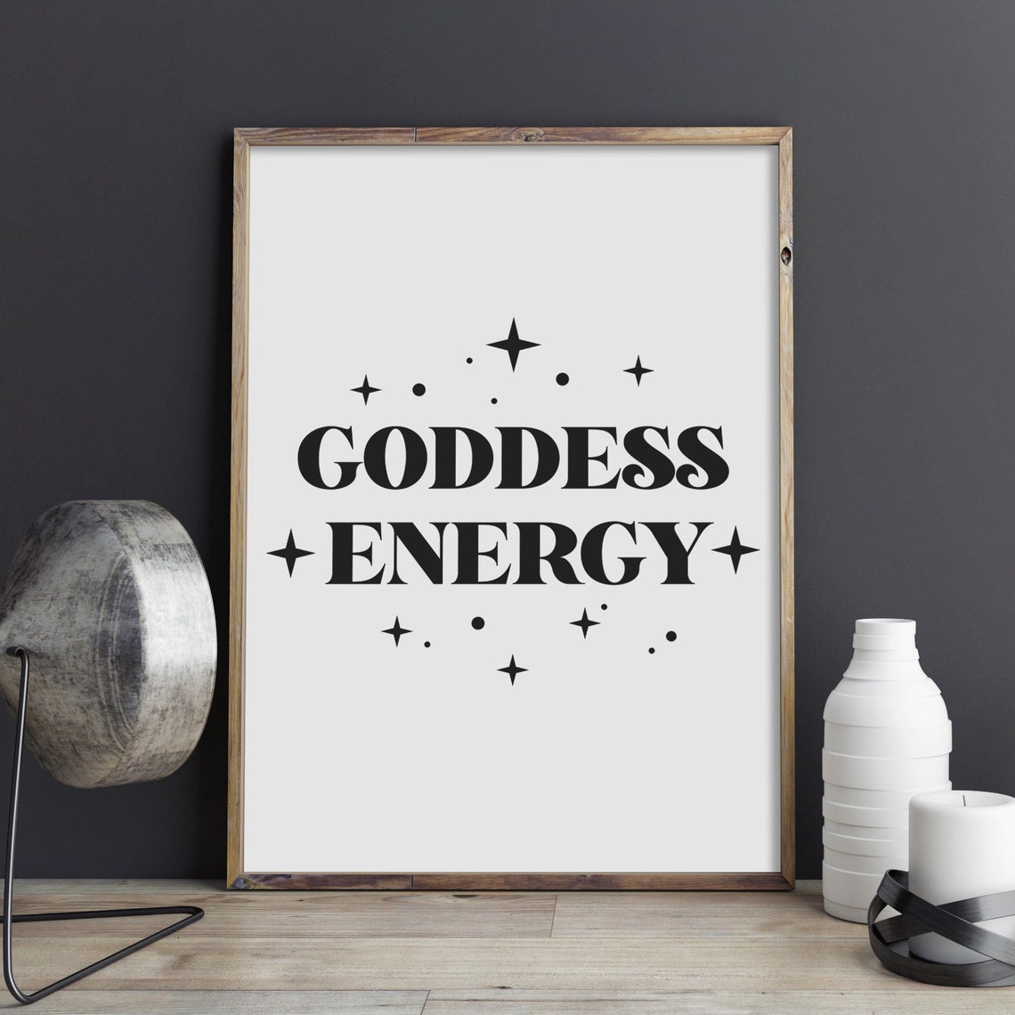 Goddess Energy Divine Feminine Spiritual Stars Quote Wall Art - Image 2