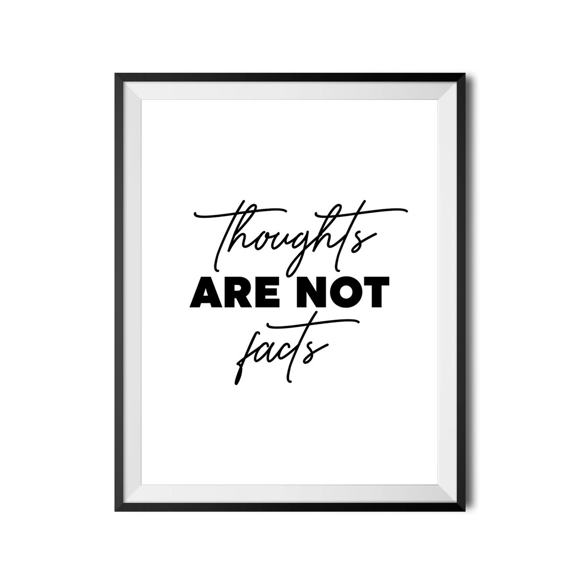 Thoughts Are Not Facts Calm Mental Health Anxiety Quote Poster - Image 4