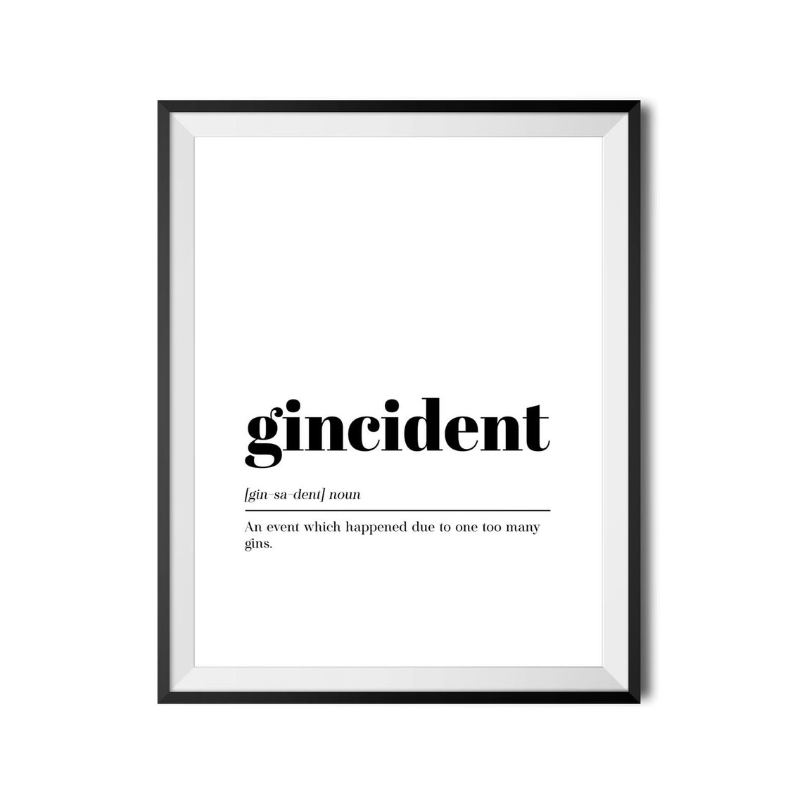 Gincident Funny Gin Definition Dictionary Bar Humor Wall Art - Image 4