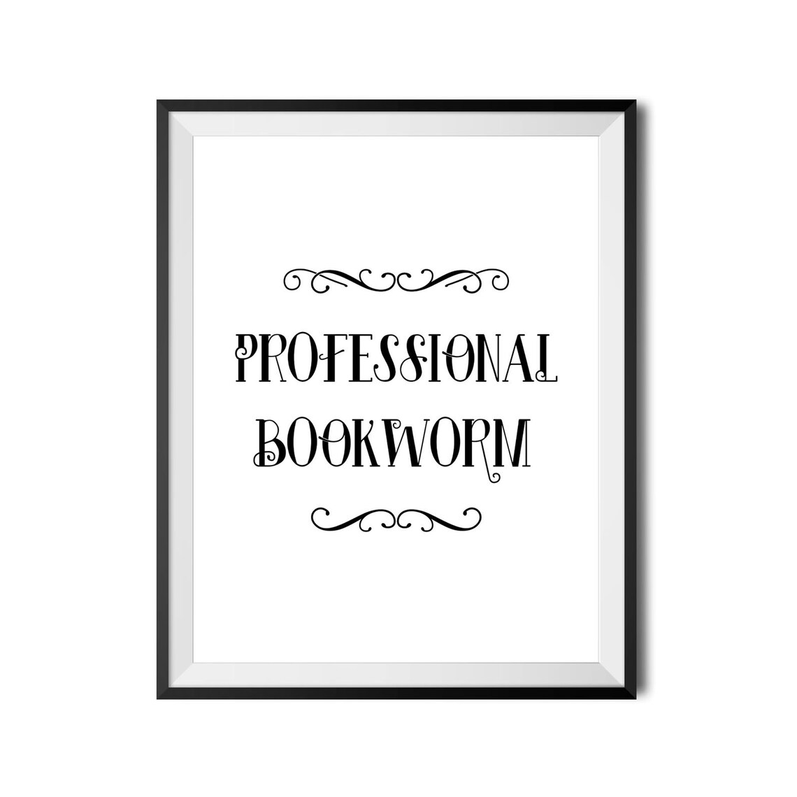 Professional Bookworm Reading Gift Vintage Typography Black White Poster - Image 4