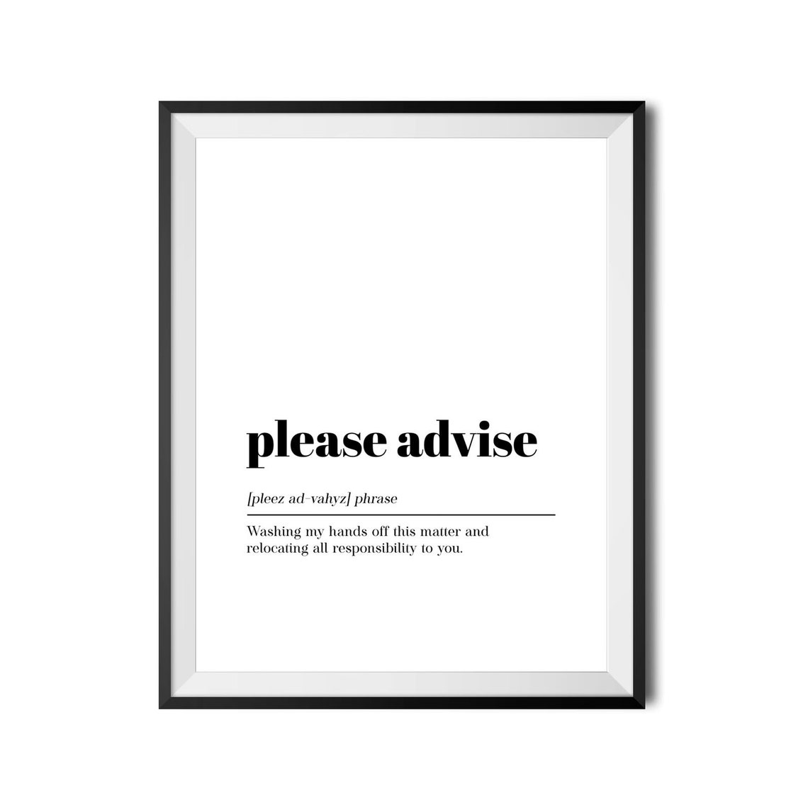 Please Advise Funny Office Definition Dictionary Decor Wall Art - Image 4