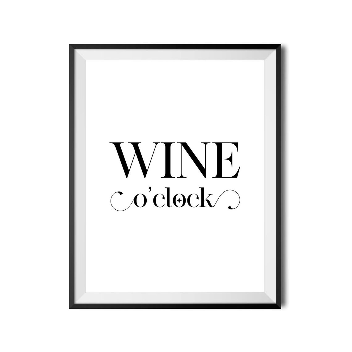 Wine Oclock Elegant Serif Wine Lover Kitchen Typography Poster - Image 4
