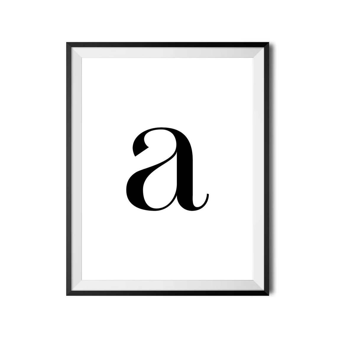 Lowercase Letter A White Background Monogram Typography Poster - Image 4