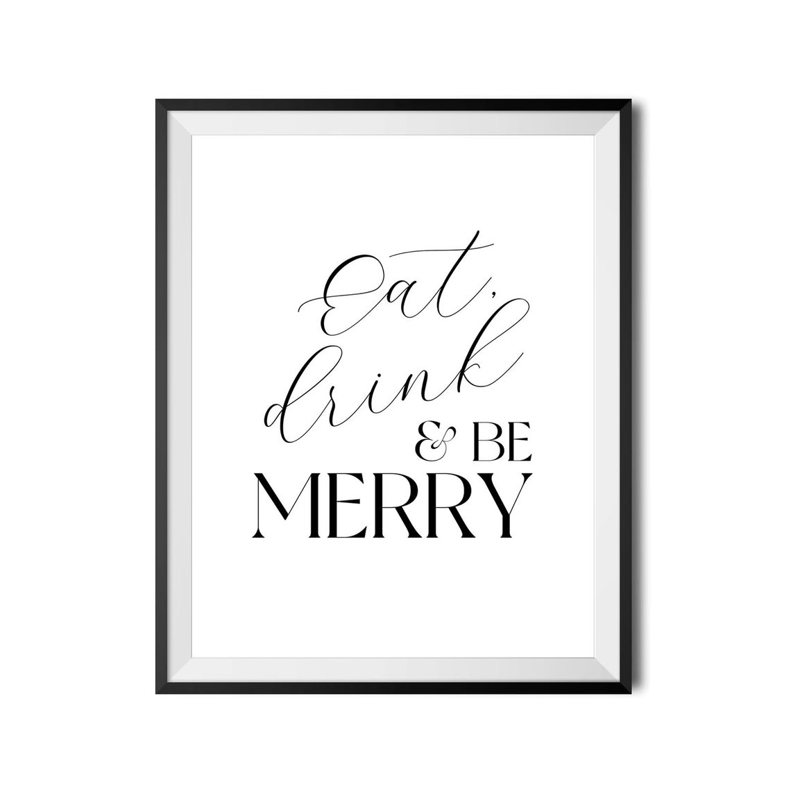 Eat Drink And Be Merry Christmas Holiday Script Kitchen Poster - Image 3