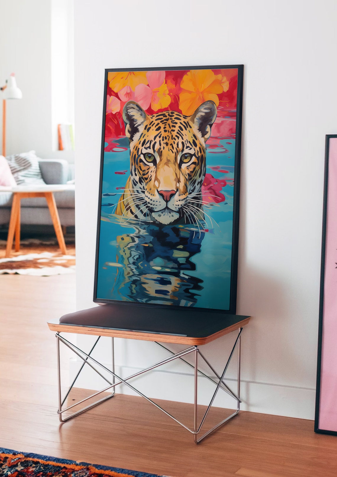 Tiger Poster Bathroom Wall Art Trendy Decor Maximalist Decor Dopamine Art Dorm Decor Preppy Wall Art Tiger Art Print Kitchen Poster - Image 4