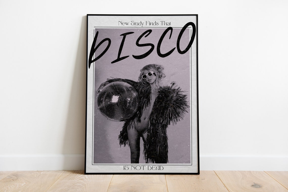 Disco Is Not Dead Vintage Newspaper Poster with Retro Disco Fashion - Image 3
